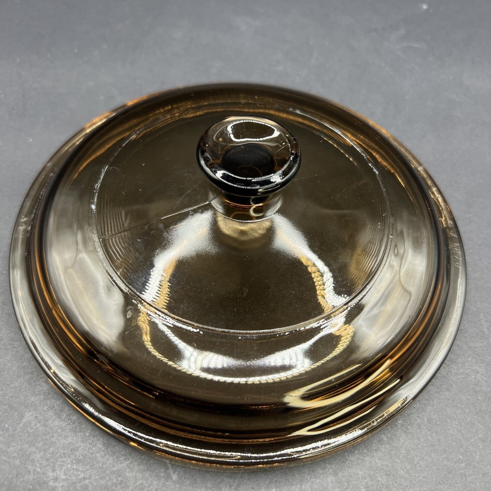 Pyrex‎ Corning Ware Visions P81C Amber Replacement Glass Lid 6" Outer 5.5" Inner